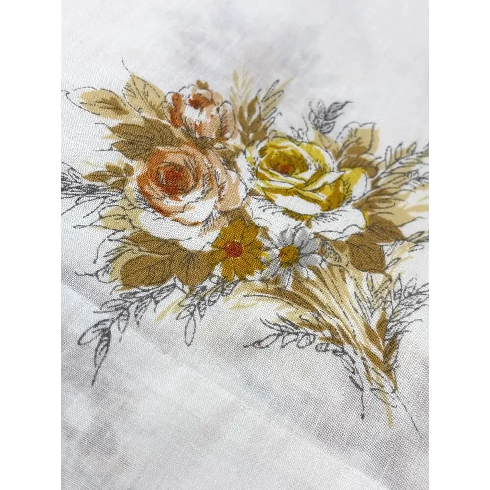 Vintage Standard Size Pillowcase 1970s Country-Home Floral Design Cottagecore